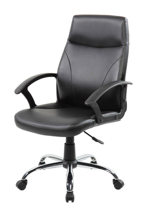 Sedia da ufficio Triangolo, Poltrona direzionale con braccioli, Sedia ergonomica da ufficio, Nero, 60x59h100/110 cm