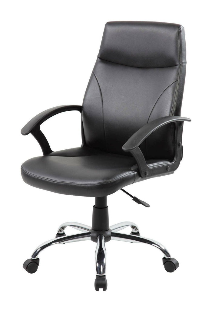 Sedia da ufficio Triangolo, Poltrona direzionale con braccioli, Sedia ergonomica da ufficio, Nero, 60x59h100/110 cm