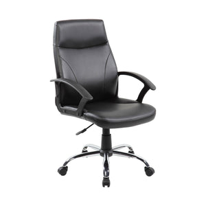 Sedia da ufficio Triangolo, Poltrona direzionale con braccioli, Sedia ergonomica da ufficio, Nero, 60x59h100/110 cm