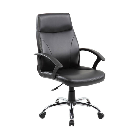 Sedia da ufficio Triangolo, Poltrona direzionale con braccioli, Sedia ergonomica da ufficio, Nero, 60x59h100/110 cm