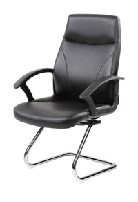 Sedia da ufficio Triangolo, Poltrona direzionale con braccioli, Sedia ergonomica da ufficio, Nero, 60x59h95, cm