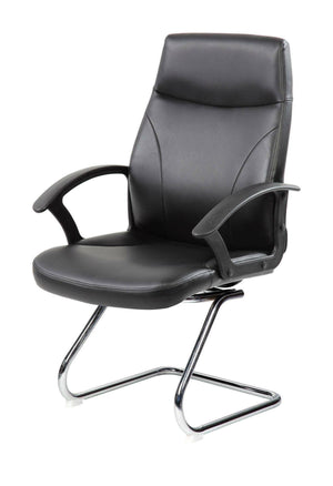 Sedia da ufficio Triangolo, Poltrona direzionale con braccioli, Sedia ergonomica da ufficio, Nero, 60x59h95, cm