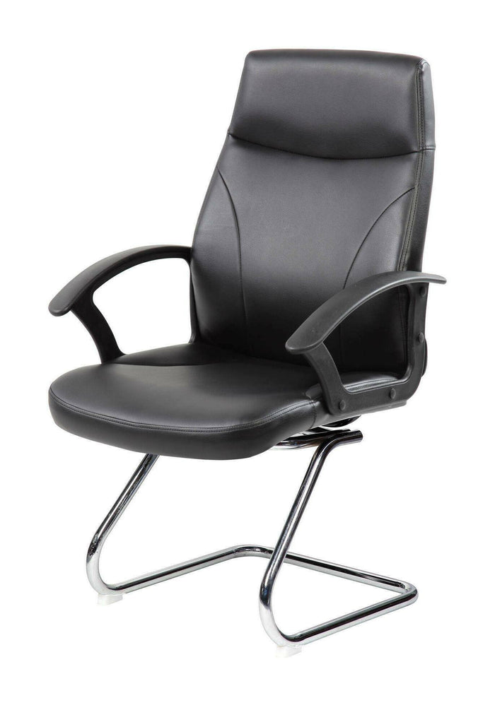 Sedia da ufficio Triangolo, Poltrona direzionale con braccioli, Sedia ergonomica da ufficio, Nero, 60x59h95, cm