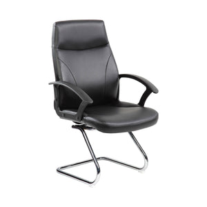 Sedia da ufficio Triangolo, Poltrona direzionale con braccioli, Sedia ergonomica da ufficio, Nero, 60x59h95, cm