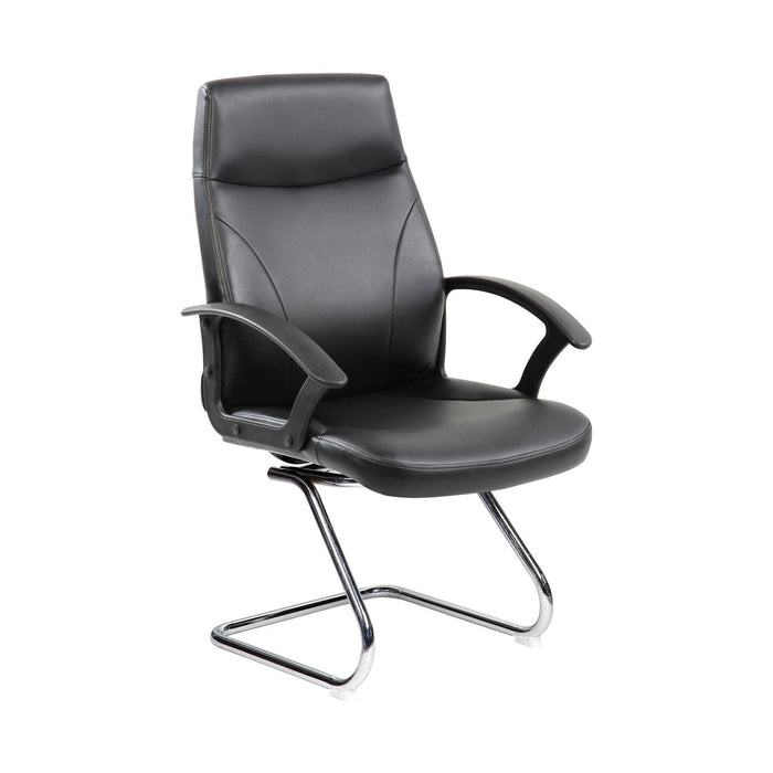 Sedia da ufficio Triangolo, Poltrona direzionale con braccioli, Sedia ergonomica da ufficio, Nero, 60x59h95, cm