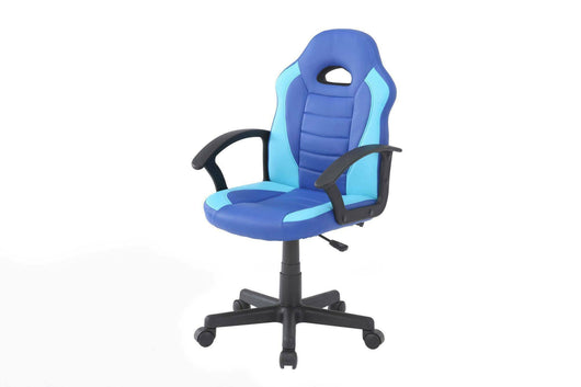 Sedia da gaming Miranda, Poltrona da gaming ragazzo, Sedia da scrivania, 56x55h89/100 cm, Blu e Azzurro