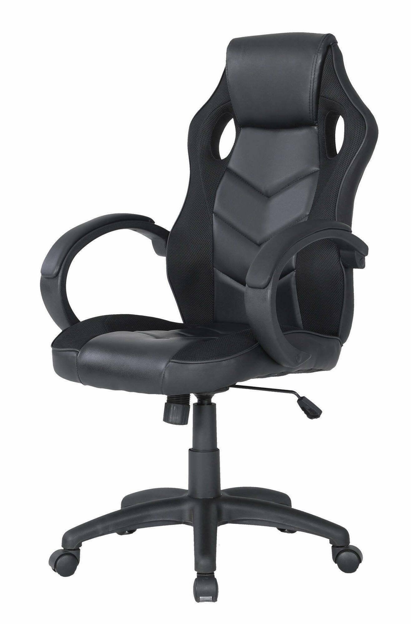 Sedia da gaming Urbana, Poltrona da gaming adulto, Sedia da scrivania, 66x61h104/114 cm, Nero