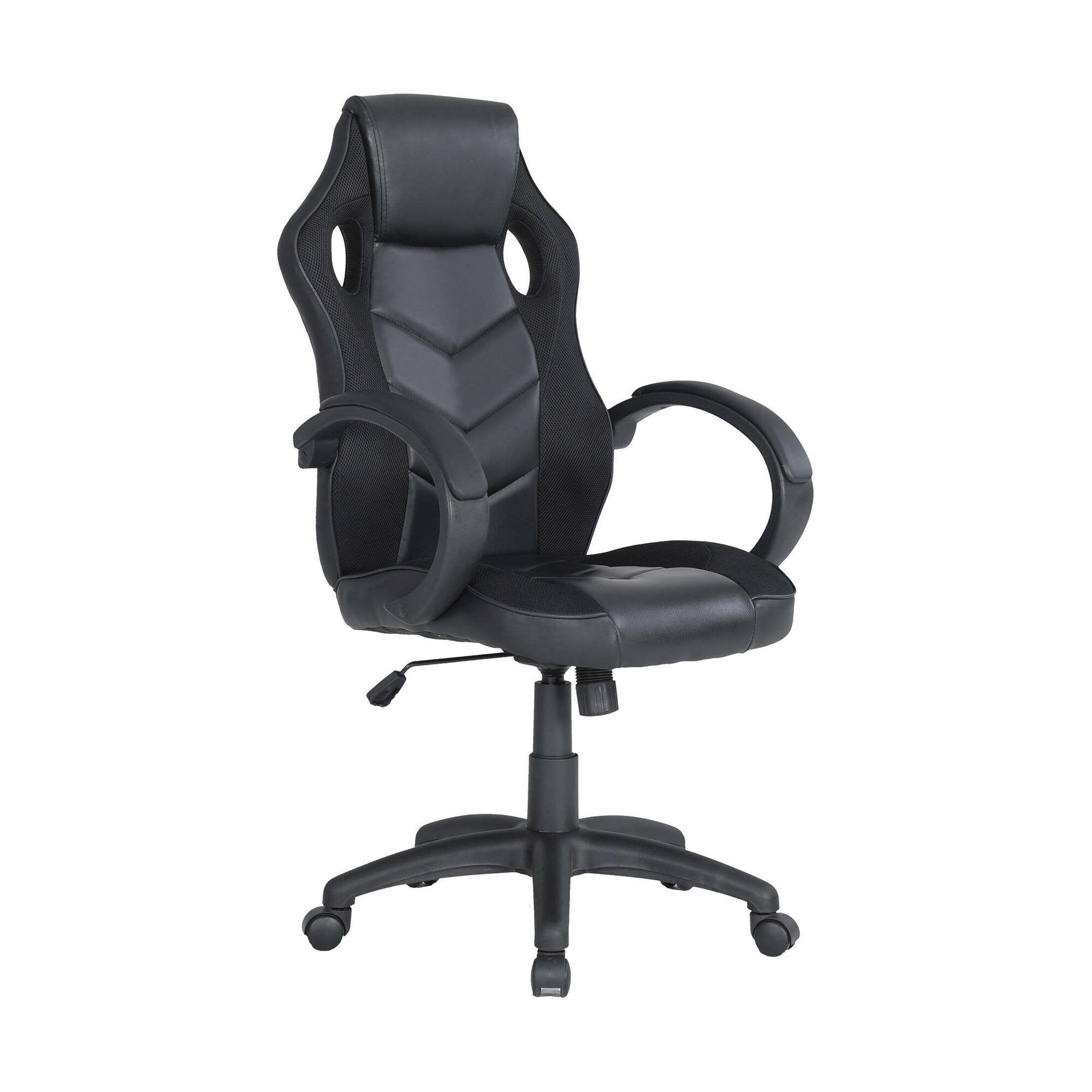 Sedia da gaming Urbana, Poltrona da gaming adulto, Sedia da scrivania, 66x61h104/114 cm, Nero