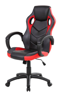 Sedia da gaming Urbana, Poltrona da gaming adulto, Sedia da scrivania, 66x61h104/114 cm, Nero e Rosso