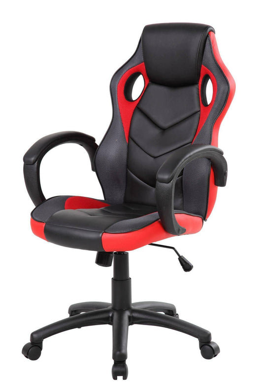 Sedia da gaming Urbana, Poltrona da gaming adulto, Sedia da scrivania, 66x61h104/114 cm, Nero e Rosso