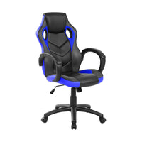 Sedia da gaming Urbana, Poltrona da gaming adulto, Sedia da scrivania, 66x61h104/114 cm, Nero e Blu