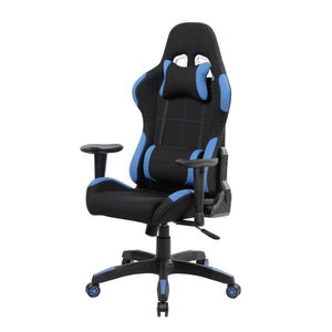 Sedia da gaming Mindy, Poltrona da gaming adulto, Sedia da scrivania, 57x72h124/134 cm, Nero e Blu