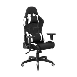 Sedia da gaming Mindy, Poltrona da gaming adulto, Sedia da scrivania, 57x72h124/134 cm, Nero e Bianco