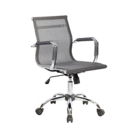 Sedia da ufficio Dmannin, Poltrona direzionale con braccioli, Sedia ergonomica da ufficio, Grigio, 62x54h92/102 cm