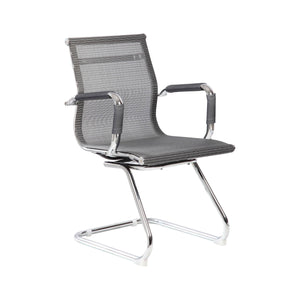 Sedia da ufficio Dgoldon, Seduta sala da attesa per ufficio con braccioli, Seduta ergonomica da attesa, 62x54h89 cm, Grigio