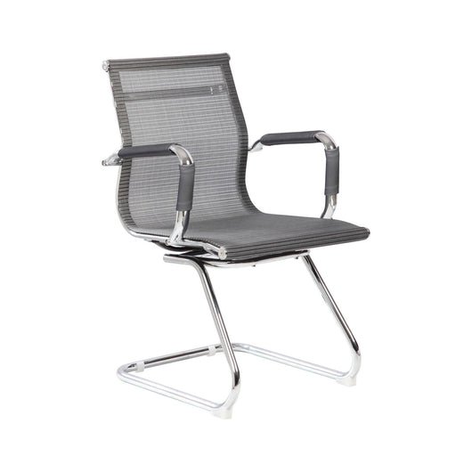 Sedia da ufficio Dgoldon, Seduta sala da attesa per ufficio con braccioli, Seduta ergonomica da attesa, 62x54h89 cm, Grigio