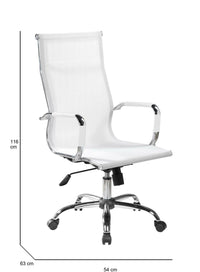 Poltrona da Ufficio Kanaka, Sedia con Ruote Regolabile, Grigio