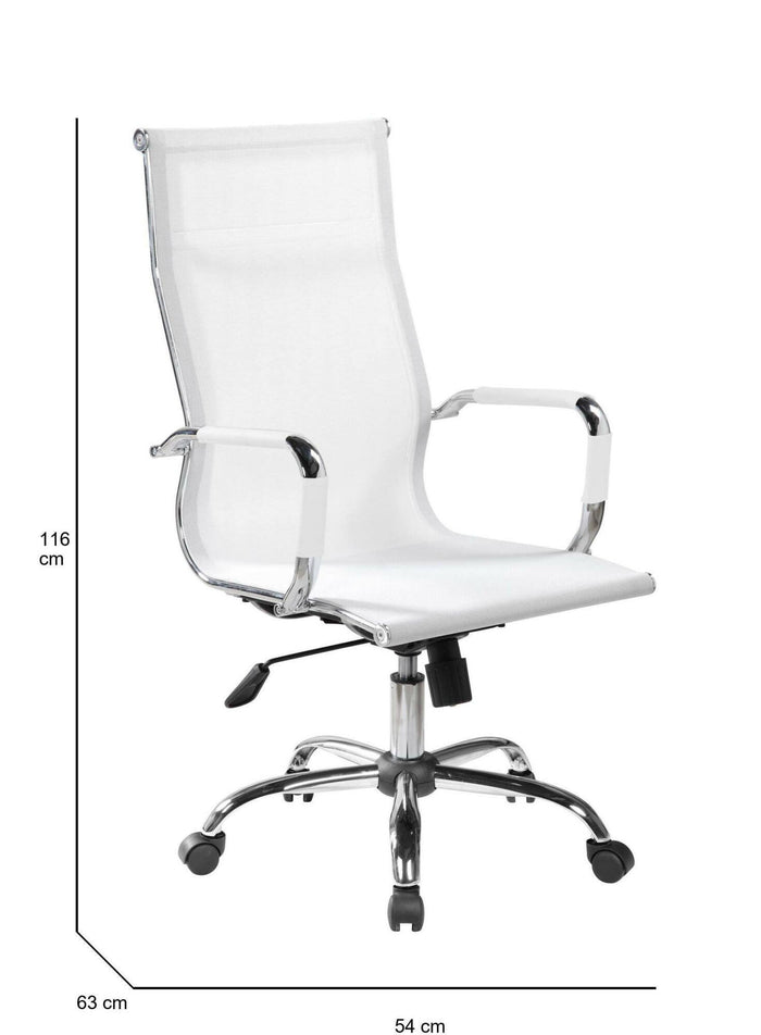 Poltrona da Ufficio Kanaka, Sedia con Ruote Regolabile, Grigio