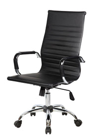 Poltrona da Ufficio Milton, Sedia con Ruote Regolabile, Nero