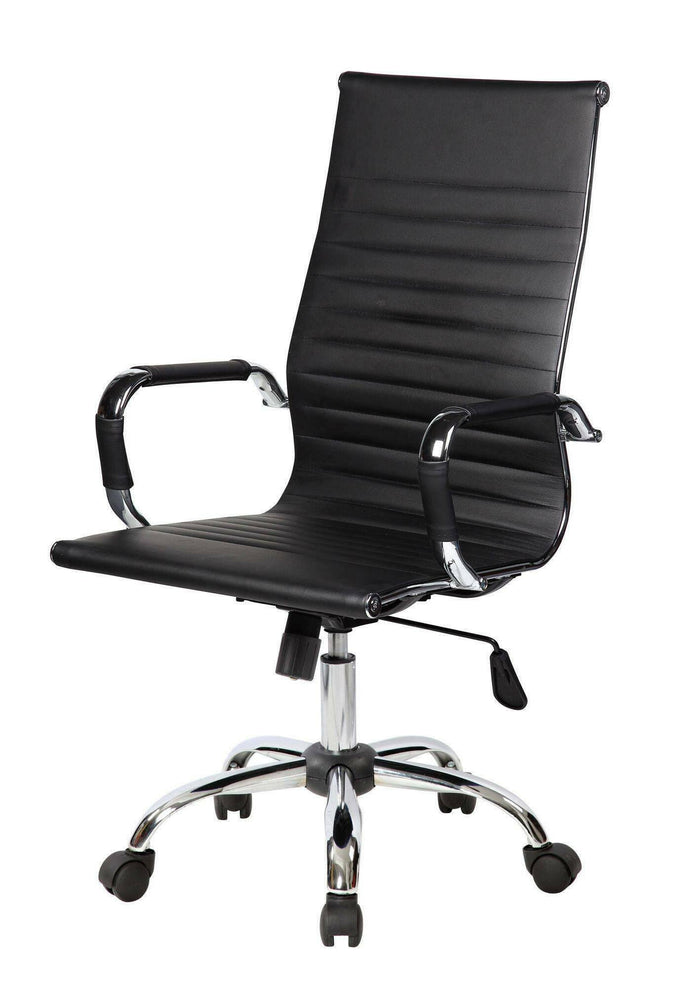 Poltrona da Ufficio Milton, Sedia con Ruote Regolabile, Nero