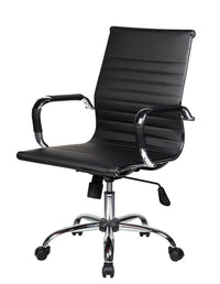 Poltrona da Ufficio Milton, Sedia con Ruote Regolabile, Nero