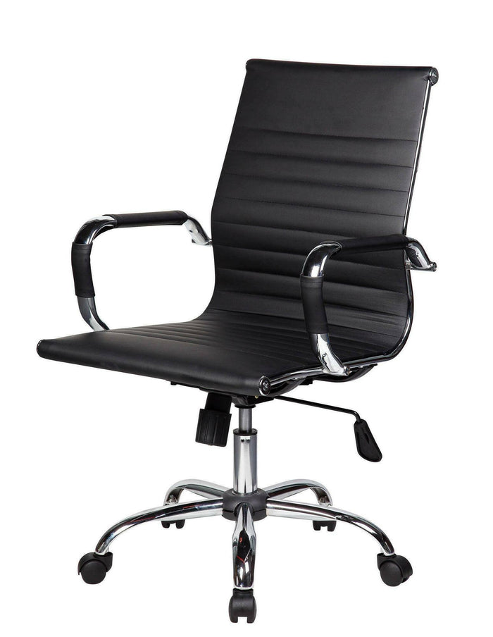 Poltrona da Ufficio Milton, Sedia con Ruote Regolabile, Nero