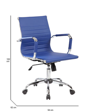 Poltrona da Ufficio Picton, Sedia con Ruote Regolabile, Grigio