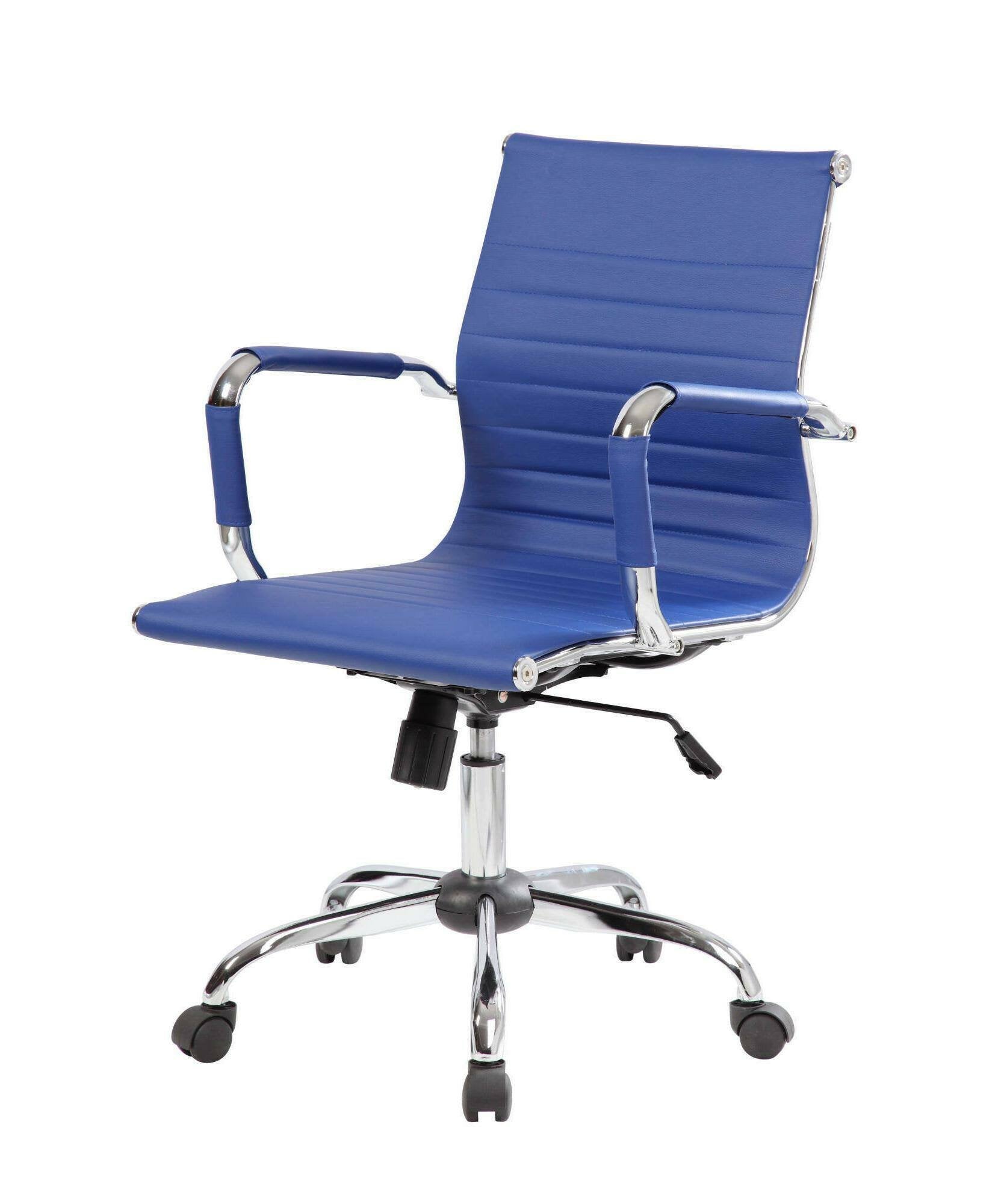 Poltrona da Ufficio Picton, Sedia con Ruote Regolabile, Grigio