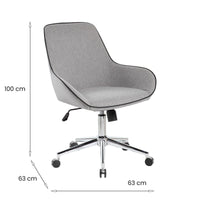 Sedia da ufficio Luminosa, Poltrona operativa con ruote, Seduta ergonomica da ufficio, 66x59h98 cm, Grigio
