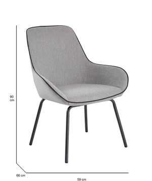 Sedia da ufficio Arpaia, Sedute sala da attesa per ufficio, Seduta ergonomica da attesa, 66x59h90 cm, Grigio