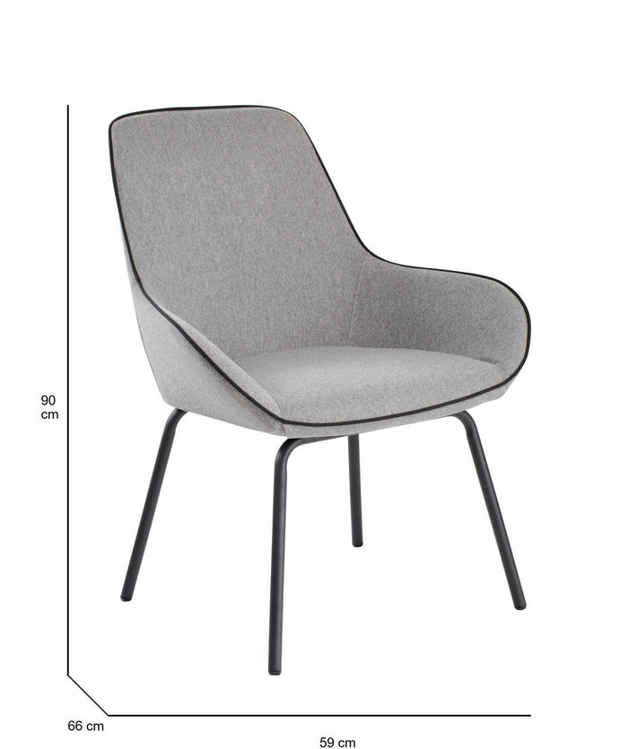 Sedia da ufficio Arpaia, Sedute sala da attesa per ufficio, Seduta ergonomica da attesa, 66x59h90 cm, Grigio