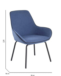 Sedia da ufficio Arpaia, Sedute sala da attesa per ufficio, Seduta ergonomica da attesa, 66x59h90 cm, Blu