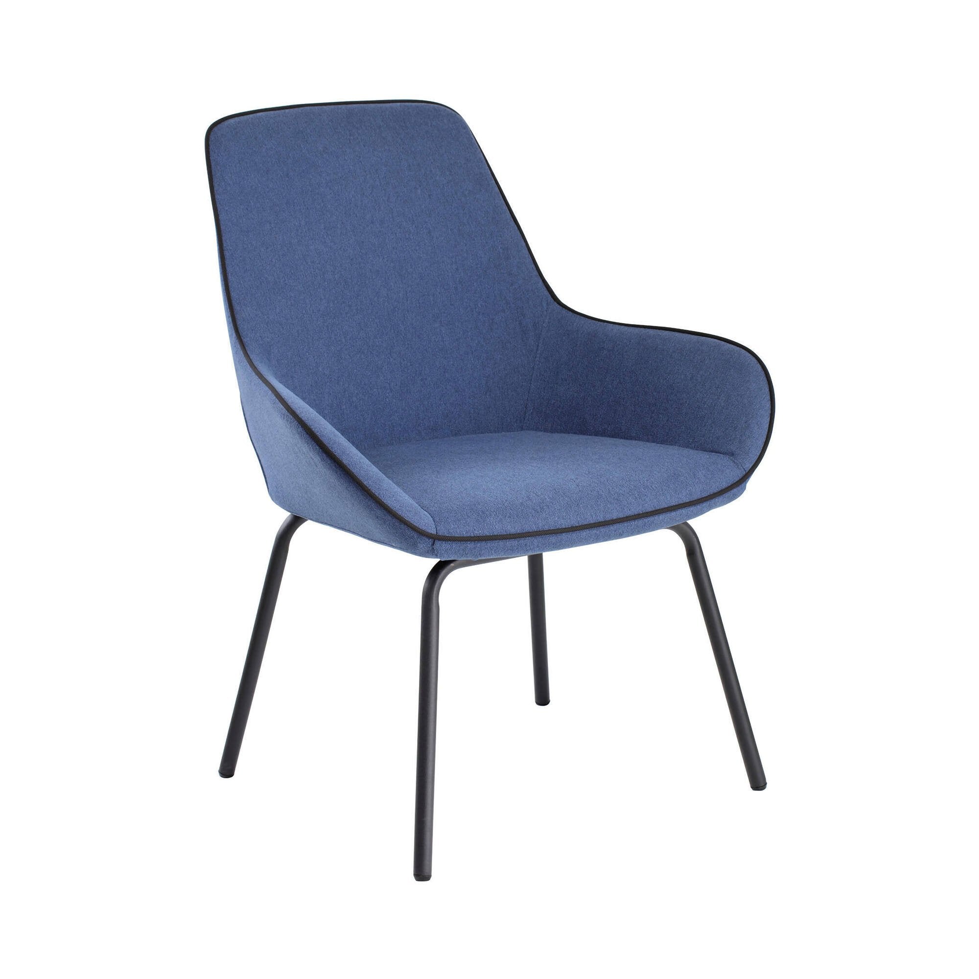 Sedia da ufficio Arpaia, Sedute sala da attesa per ufficio, Seduta ergonomica da attesa, 66x59h90 cm, Blu