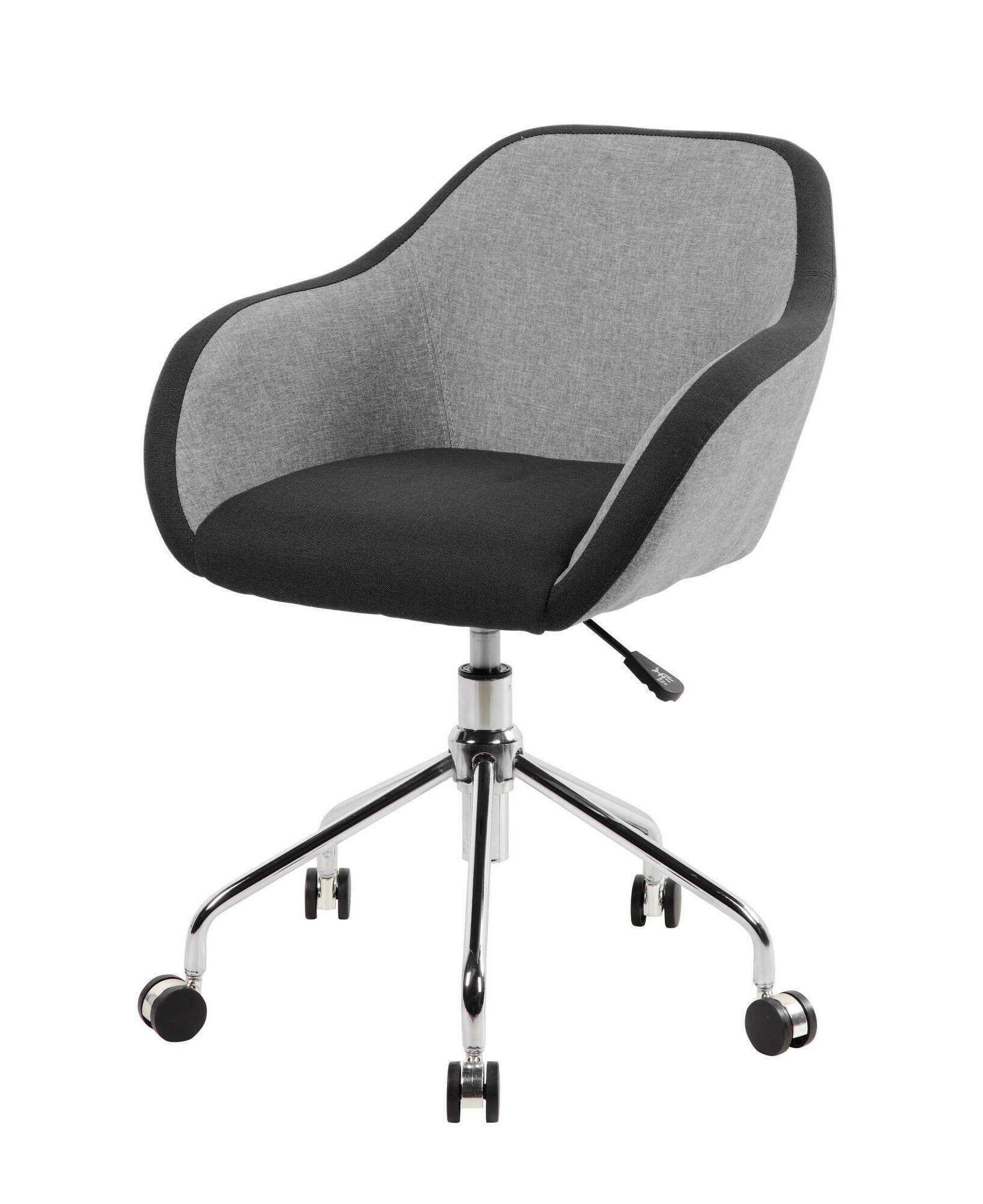 Sedia da ufficio Bardello, Poltrona operativa da ufficio, Seduta ergonomica da ufficio, 56x58h77/84 cm, Grigio e Nero