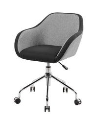 Sedia da ufficio Bardello, Poltrona operativa da ufficio, Seduta ergonomica da ufficio, 56x58h77/84 cm, Grigio e Nero