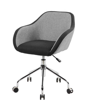 Sedia da ufficio Bardello, Poltrona operativa da ufficio, Seduta ergonomica da ufficio, 56x58h77/84 cm, Grigio e Nero