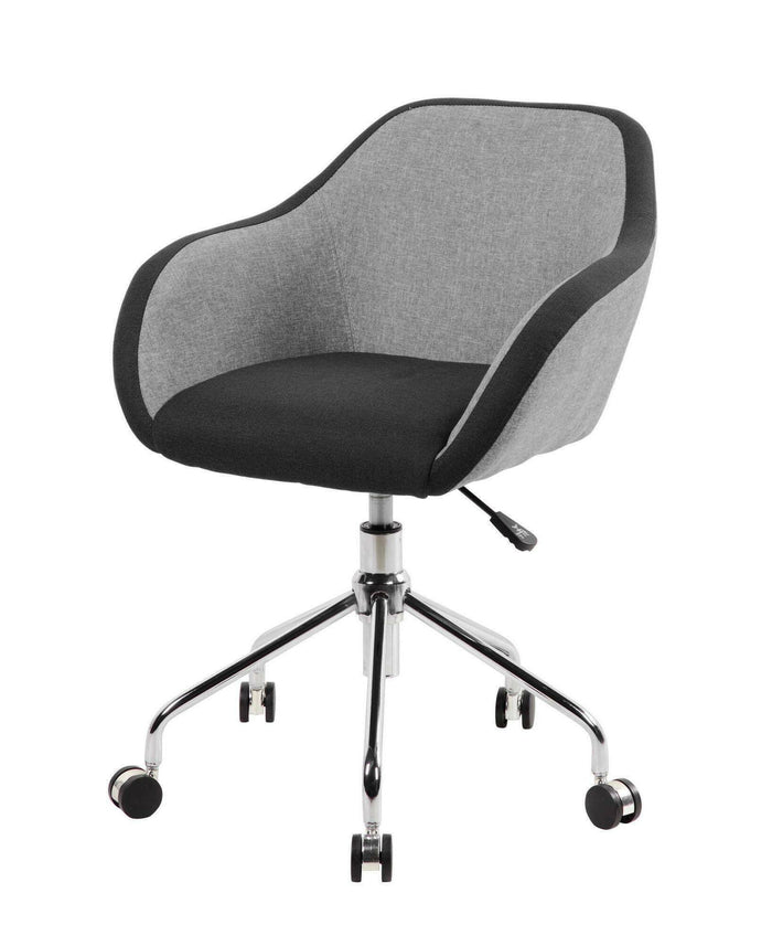 Sedia da ufficio Bardello, Poltrona operativa da ufficio, Seduta ergonomica da ufficio, 56x58h77/84 cm, Grigio e Nero