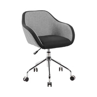 Sedia da ufficio Bardello, Poltrona operativa da ufficio, Seduta ergonomica da ufficio, 56x58h77/84 cm, Grigio e Nero