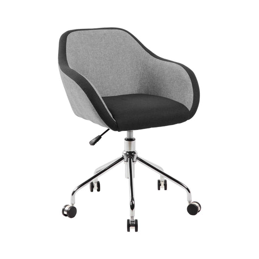 Sedia da ufficio Bardello, Poltrona operativa da ufficio, Seduta ergonomica da ufficio, 56x58h77/84 cm, Grigio e Nero