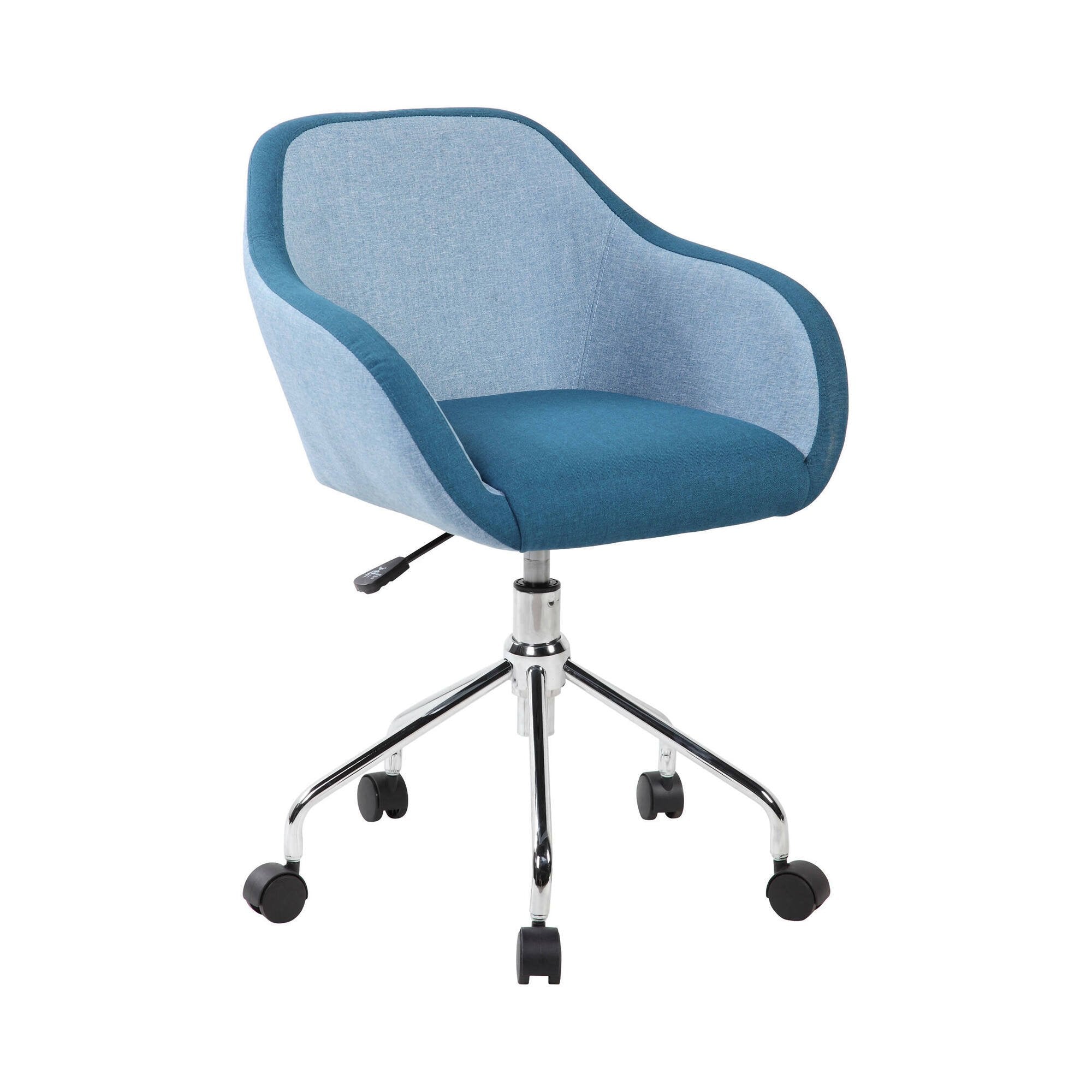 Sedia da ufficio Bardello, Poltrona operativa da ufficio, Seduta ergonomica da ufficio, 56x58h77/84 cm, Blu