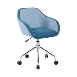Sedia da ufficio Bardello, Poltrona operativa da ufficio, Seduta ergonomica da ufficio, 56x58h77/84 cm, Blu