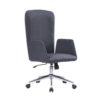 Sedia da ufficio Petrarca, Poltrona presidenziale con braccioli, Sedia ergonomica direzionale da ufficio, 55x56h98/105 cm, Grigio