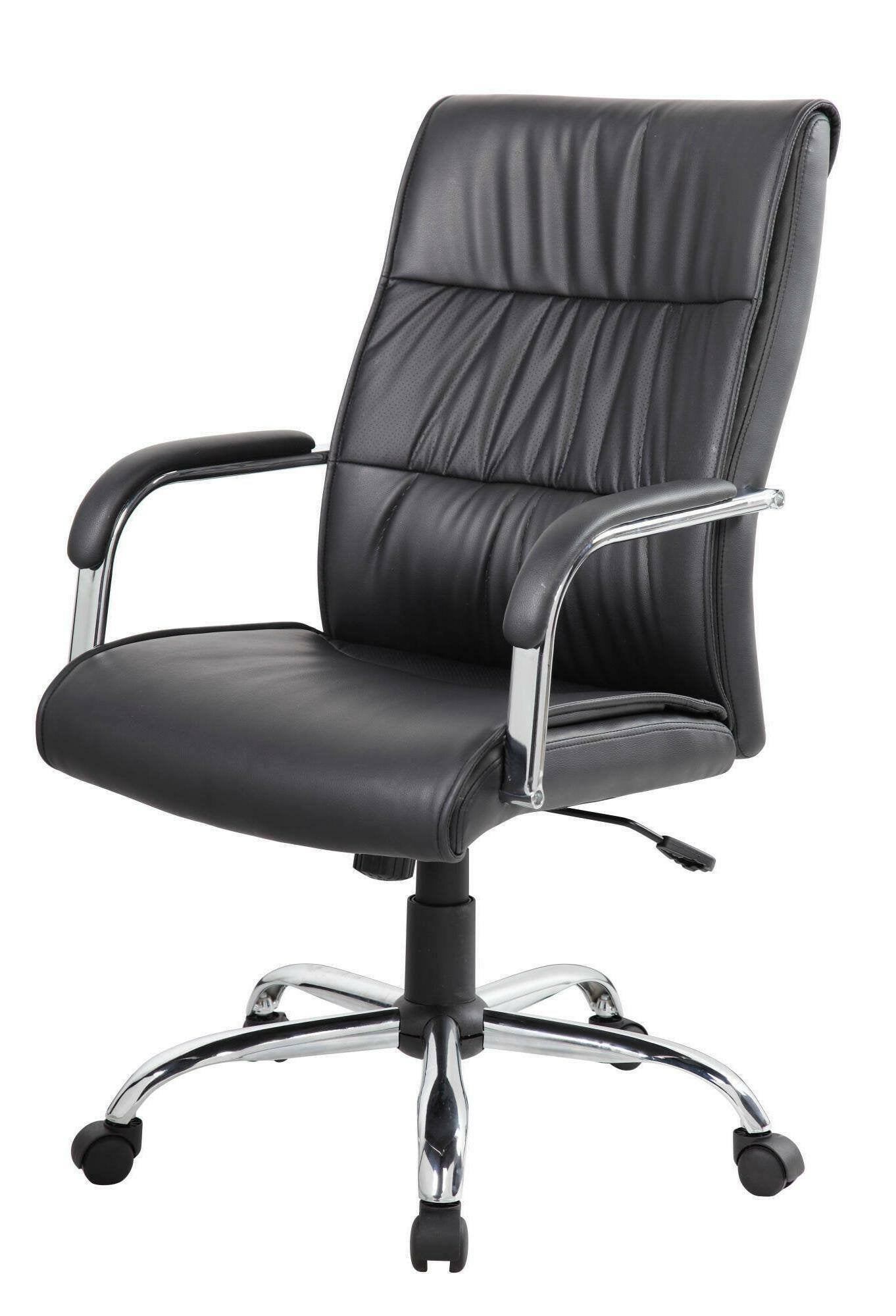 Sedia da ufficio Bangkok, Poltrona direzionale con braccioli, Sedia ergonomica da ufficio, 69x60h105/115 cm, Nero