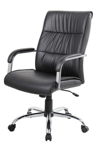 Sedia da ufficio Bangkok, Poltrona direzionale con braccioli, Sedia ergonomica da ufficio, 69x60h105/115 cm, Nero