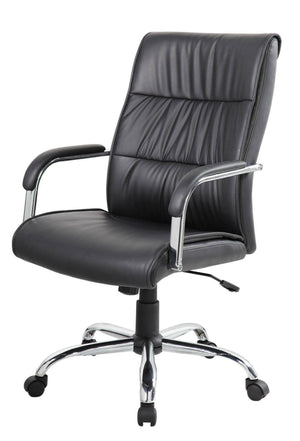 Sedia da ufficio Bangkok, Poltrona direzionale con braccioli, Sedia ergonomica da ufficio, 69x60h105/115 cm, Nero