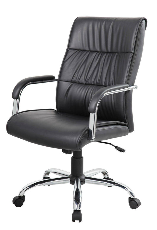 Sedia da ufficio Bangkok, Poltrona direzionale con braccioli, Sedia ergonomica da ufficio, 69x60h105/115 cm, Nero