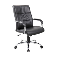 Sedia da ufficio Bangkok, Poltrona direzionale con braccioli, Sedia ergonomica da ufficio, 69x60h105/115 cm, Nero