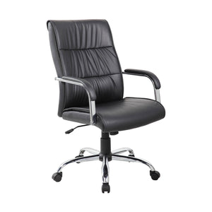 Sedia da ufficio Bangkok, Poltrona direzionale con braccioli, Sedia ergonomica da ufficio, 69x60h105/115 cm, Nero