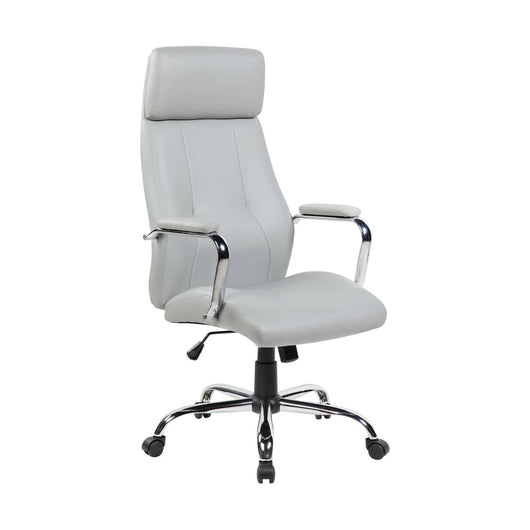 Sedia da ufficio Anselma, Poltrona presidenziale con braccioli, Sedia ergonomica da ufficio, 66x62h121/131 cm, Grigio