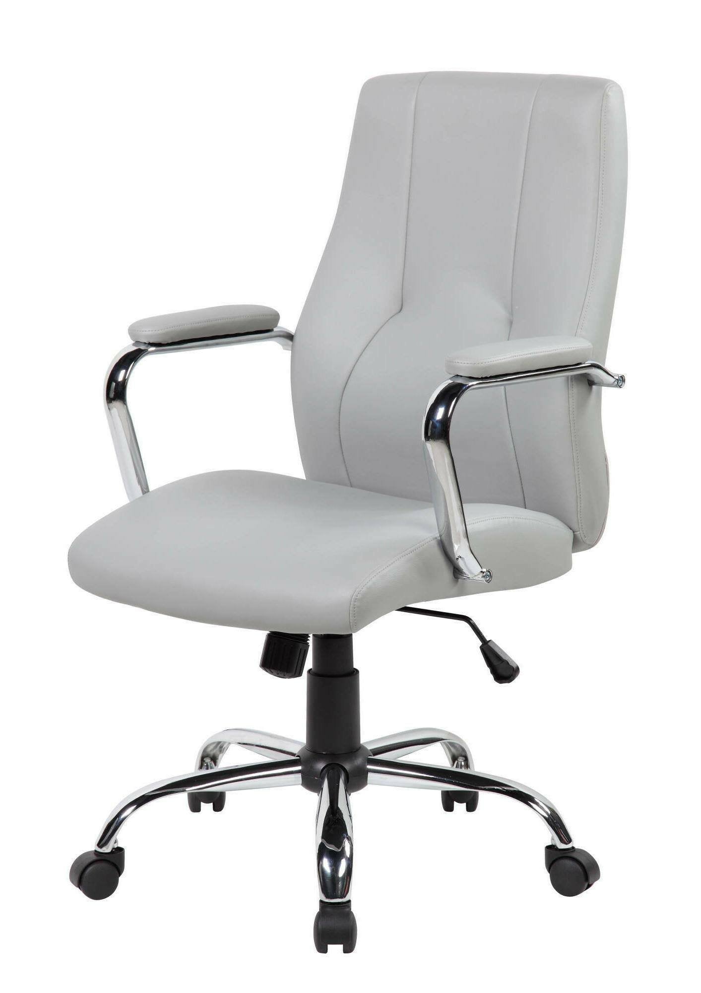 Sedia da ufficio Yuki, Poltrona direzionale con braccioli, Sedia ergonomica da ufficio, 64x58h101/111 cm, Grigio